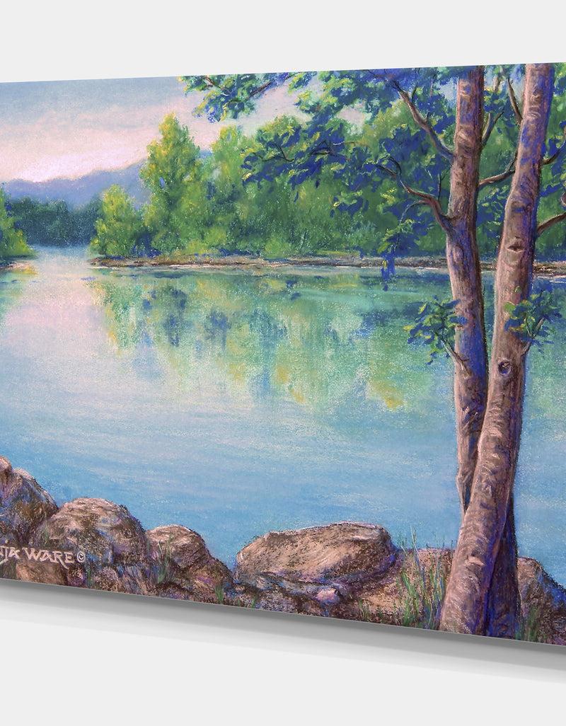 DesignQ Tablerock Cove - Lake House Canvas Art Print