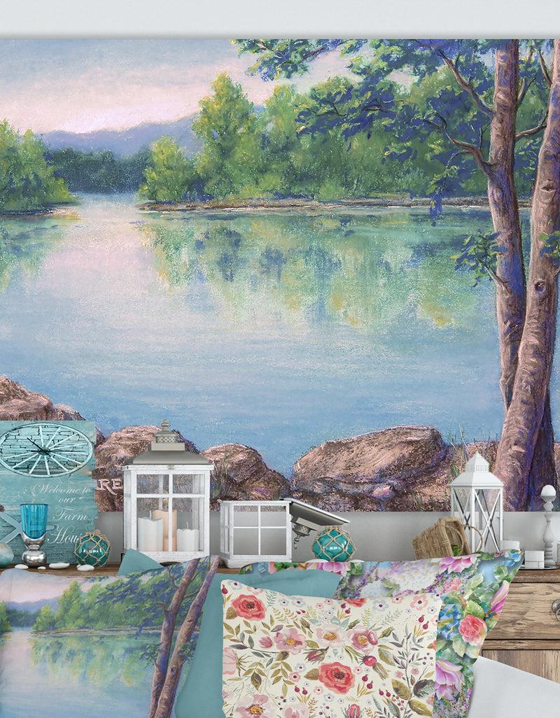 DesignQ Tablerock Cove - Lake House Canvas Art Print