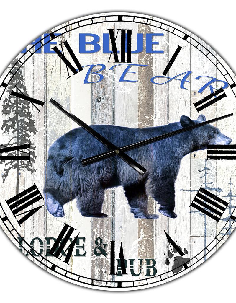DesignQ The Blue Bear - Large Cottage Wall Clock