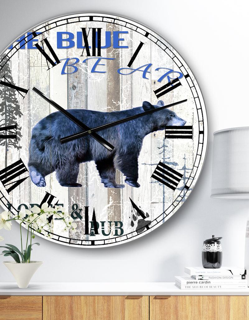 DesignQ The Blue Bear - Large Cottage Wall Clock