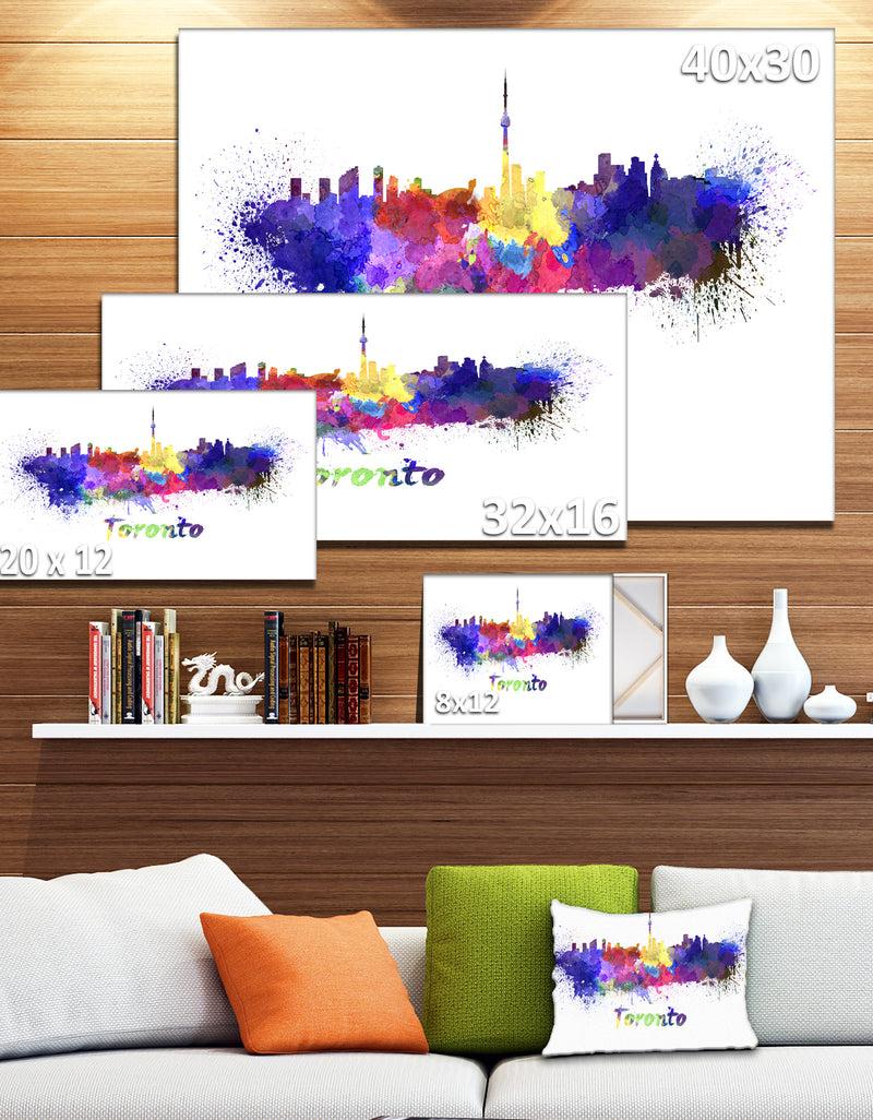 DesignQ Toronto Skyline - Cityscape Canvas Art Print