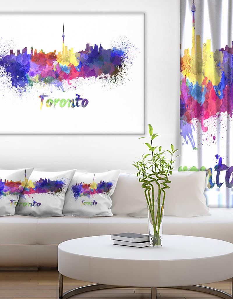 DesignQ Toronto Skyline - Cityscape Canvas Art Print