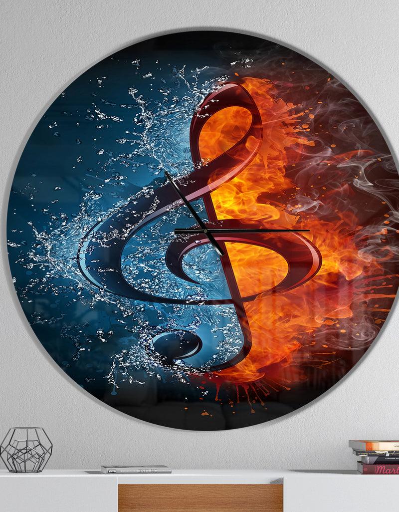 DesignQ Treble Clef - Oversized Modern Wall CLock