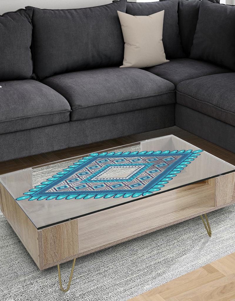 DesignQ Triangular Crenelated - Modern Coffee Table