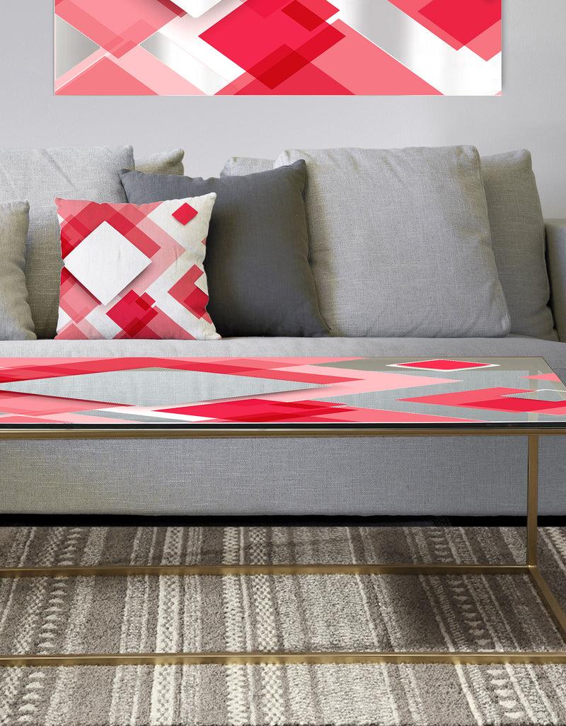DesignQ Triangular Red 1 - Metal Modern Coffee Table