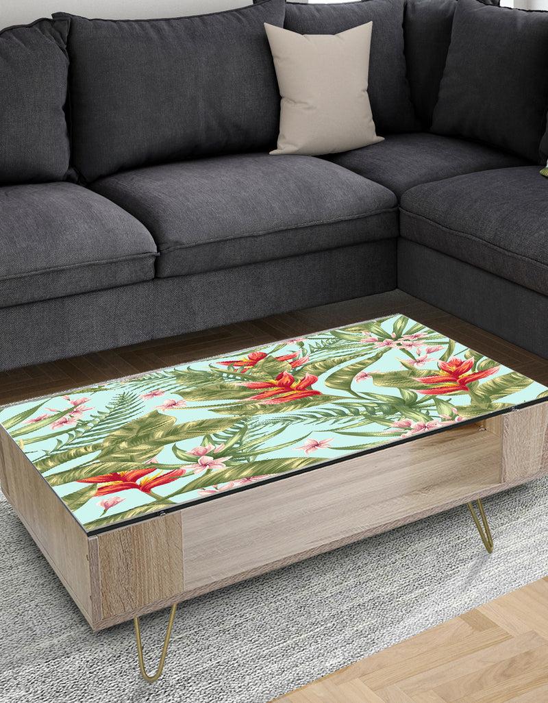 DesignQ Tropical Foliage II - Glam Coffee Table
