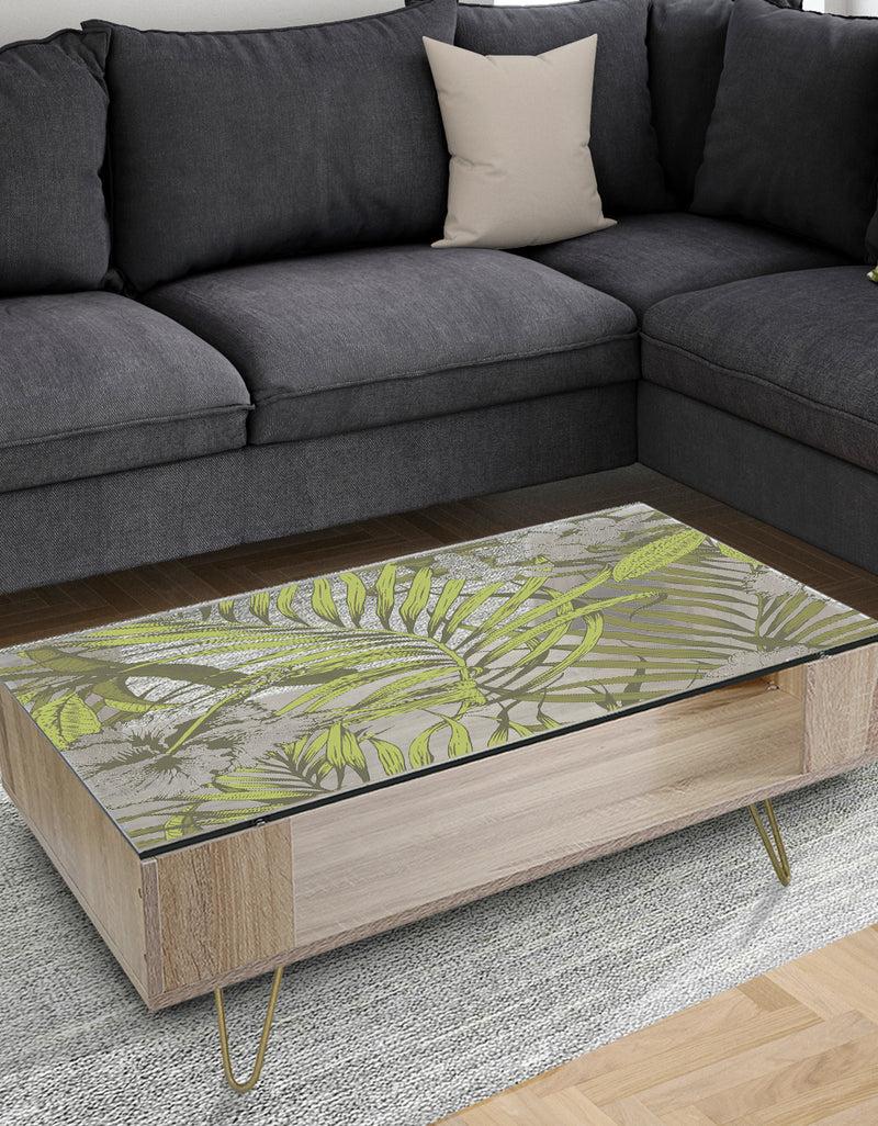DesignQ Tropical Palm Leaves I - Glam Coffee Table