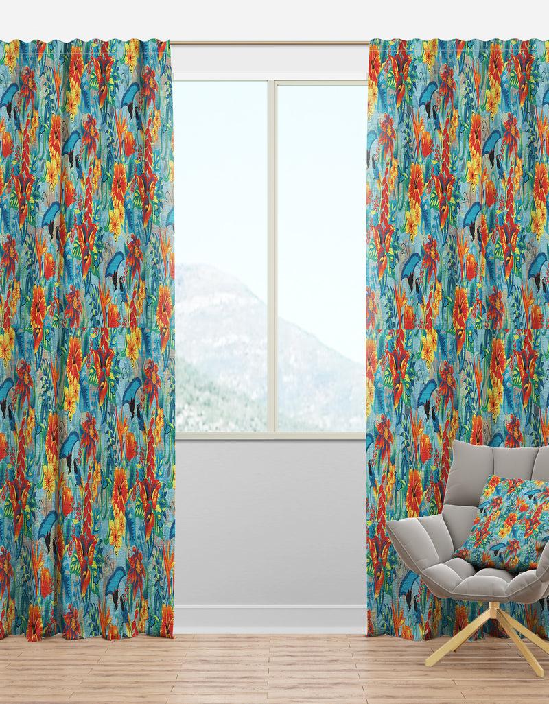 DesignQ Tropical Pattern - Tropical Curtain Panels