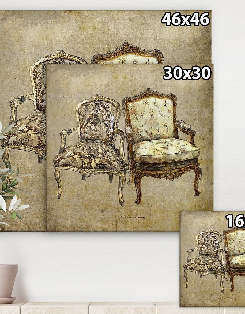 DesignQ Two's Company - Traditional Canvas Art Print