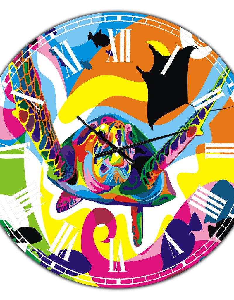 DesignQ Underwater - Oversized Modern Wall Clock