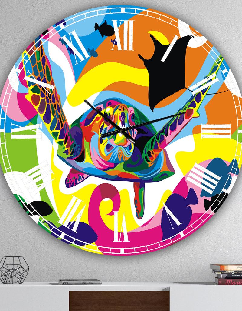 DesignQ Underwater - Oversized Modern Wall Clock