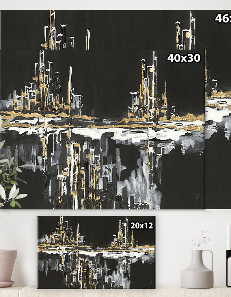 DesignQ Urban Gold I - Cottage Canvas Wall Art