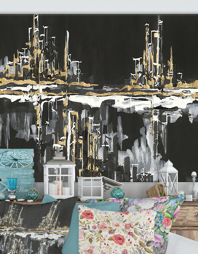 DesignQ Urban Gold I - Cottage Canvas Wall Art