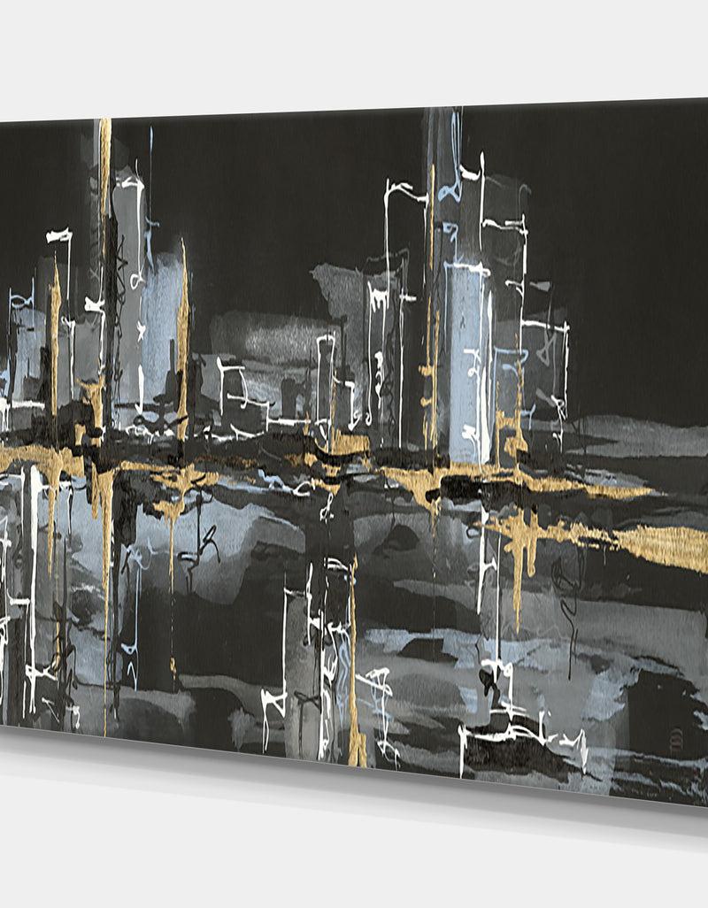 DesignQ Urban Gold II - Cottage Canvas Wall Art