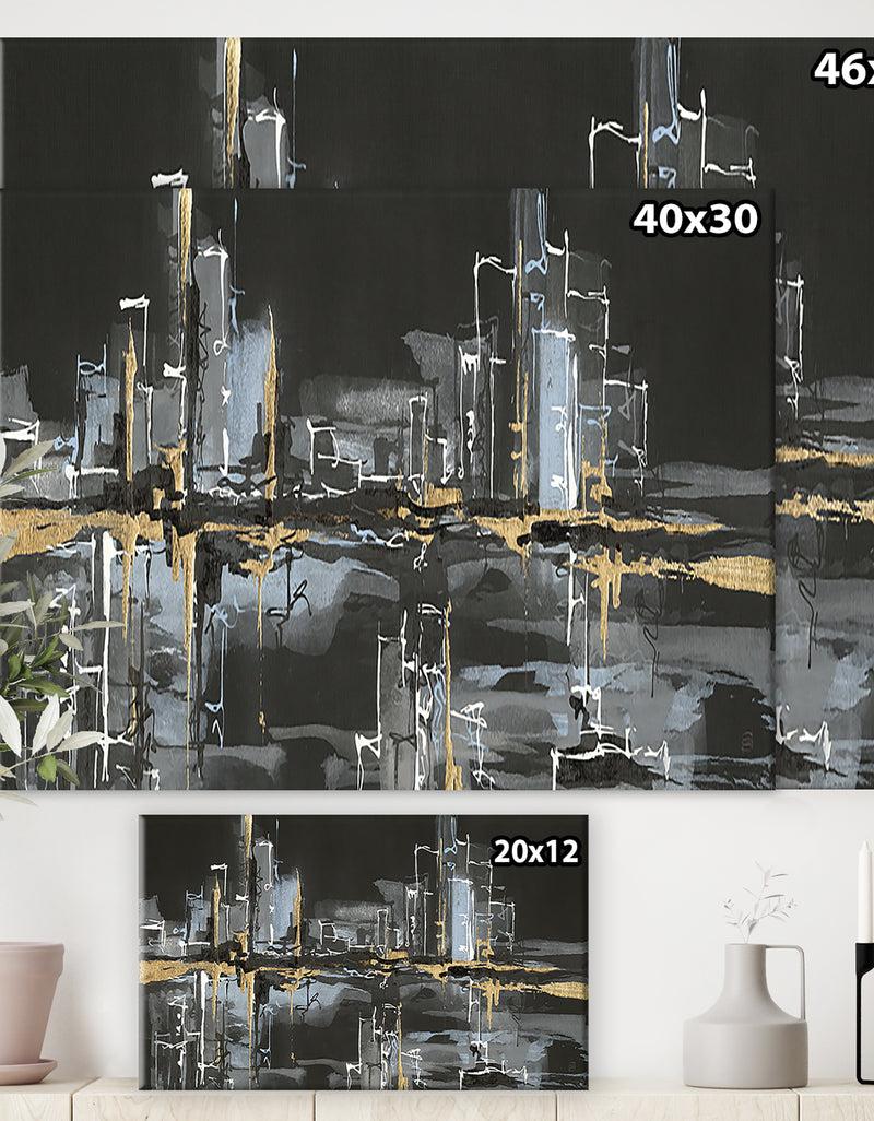 DesignQ Urban Gold II - Cottage Canvas Wall Art