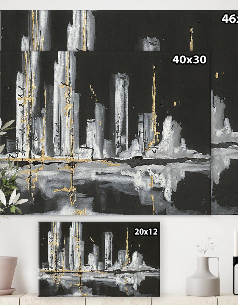 DesignQ Urban Gold V - Cottage Canvas Wall Art