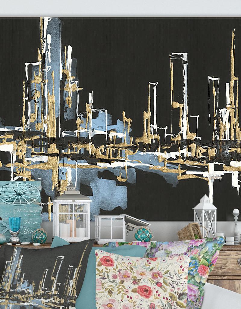 DesignQ Urban Gold VI - Cottage Canvas Wall Art