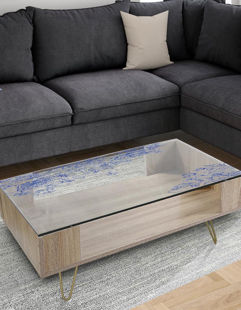 DesignQ Vintage Flowers 8 - Traditional Coffee Table