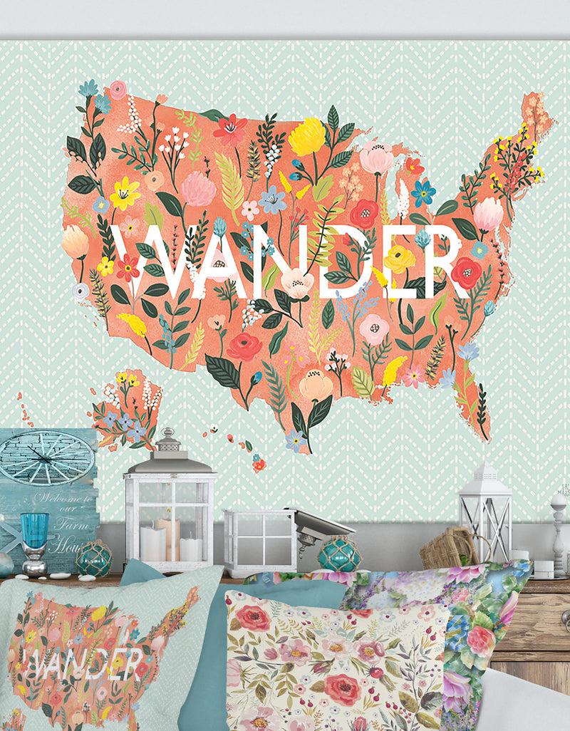 DesignQ WA Wild Garden USA - Cottage Canvas Wall Art