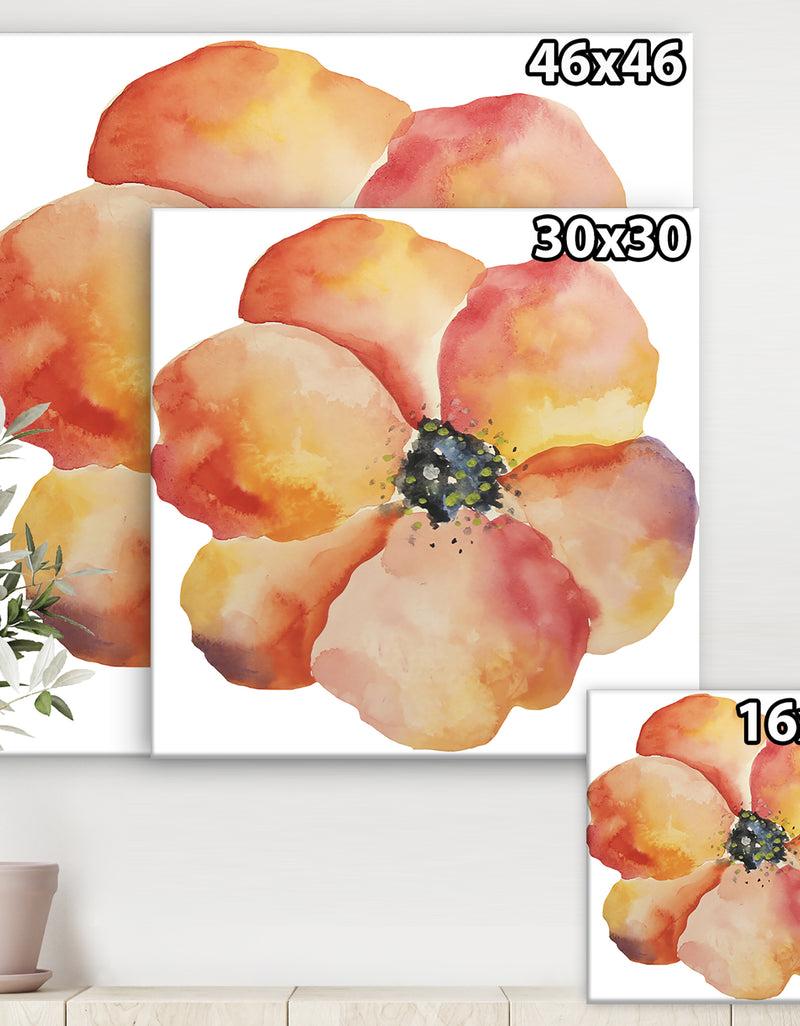 DesignQ Washy Poppy - Cottage Gallery-wrapped Canvas