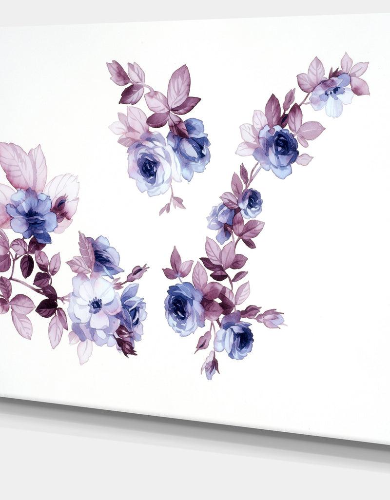 DesignQ Watercolor Flowers - Floral Canvas Art Print