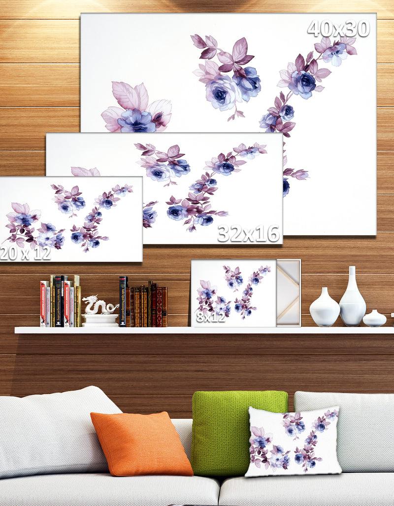 DesignQ Watercolor Flowers - Floral Canvas Art Print