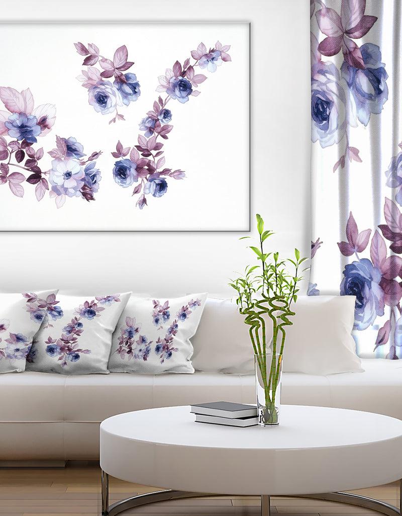 DesignQ Watercolor Flowers - Floral Canvas Art Print
