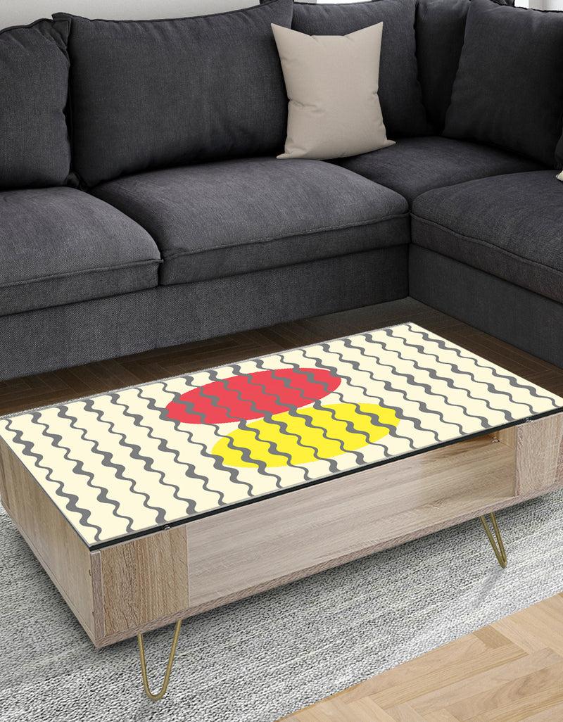 DesignQ Wave Pattern - Glam Coffee Table