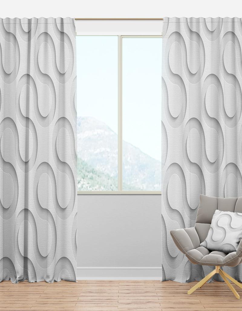 DesignQ Wave Pattern - Scandinavian Curtain Panels