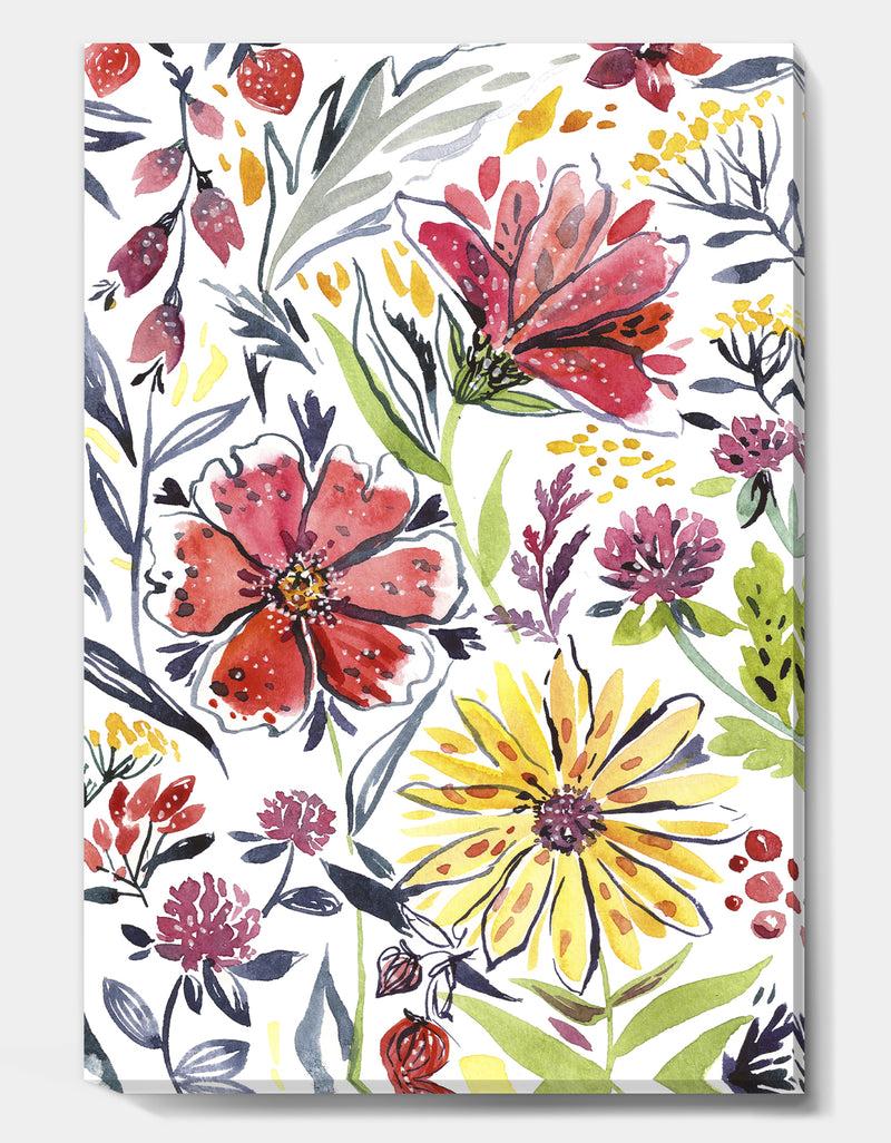 DesignQ Wildflowers 1 - Cottage Canvas Artwork