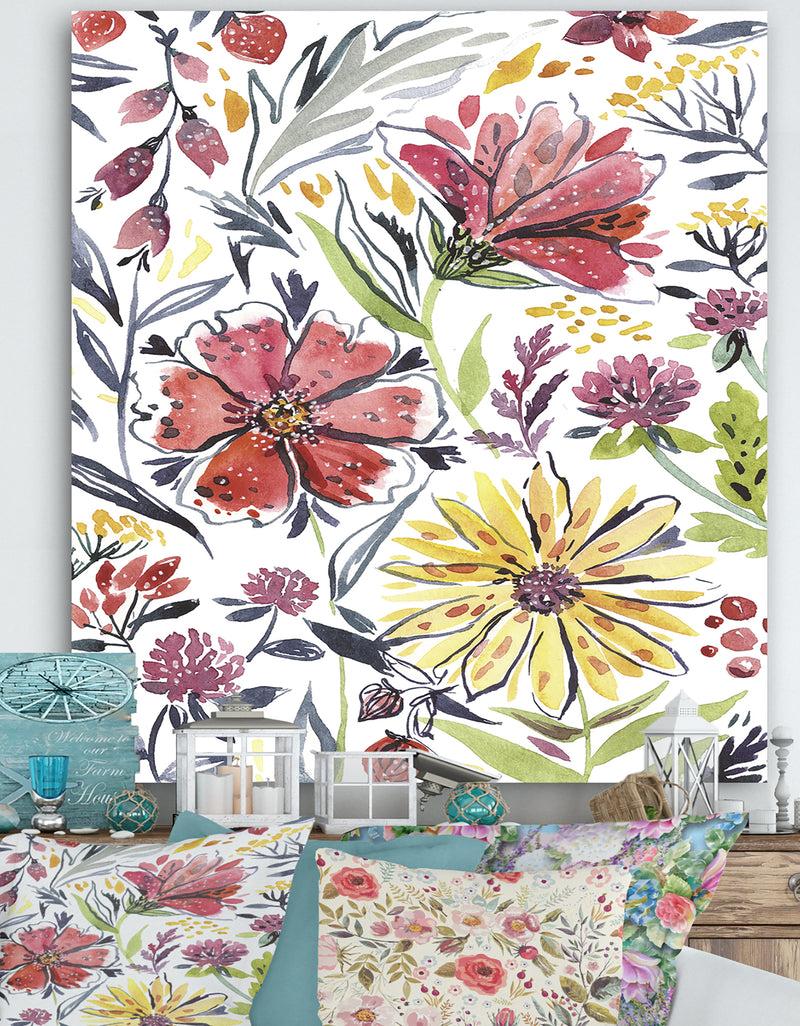 DesignQ Wildflowers 1 - Cottage Canvas Artwork