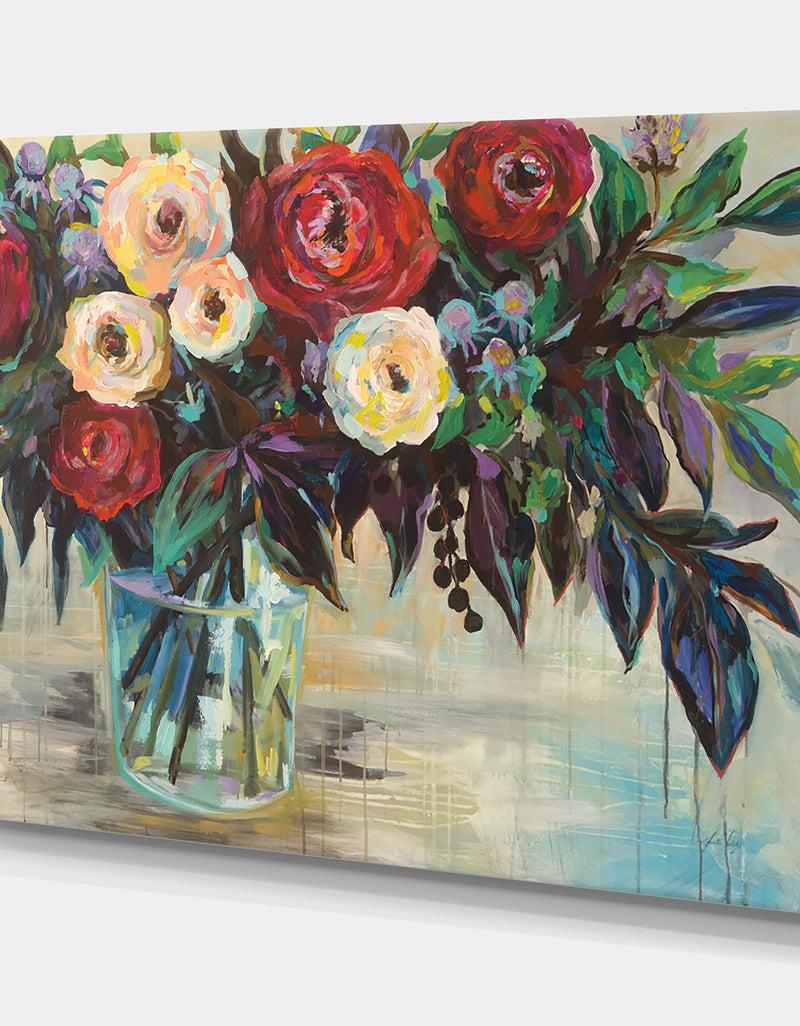 DesignQ Winter Floral - Cottage Canvas Wall Art