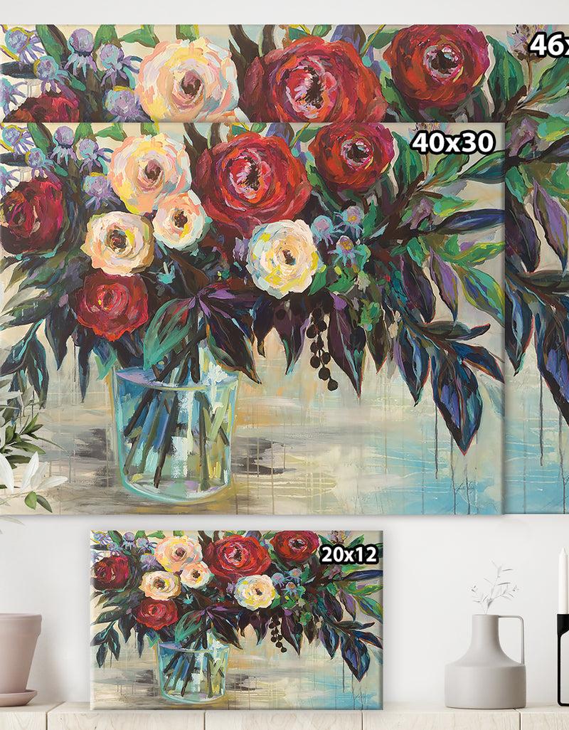 DesignQ Winter Floral - Cottage Canvas Wall Art