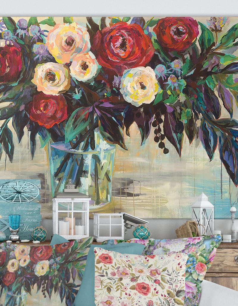 DesignQ Winter Floral - Cottage Canvas Wall Art