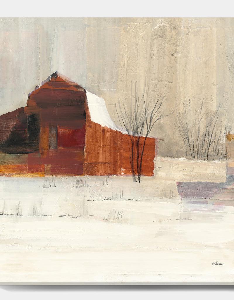 DesignQ Winter In The Barns - Farmhouse Canvas Art