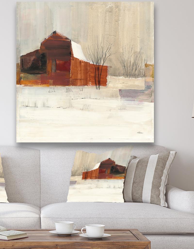 DesignQ Winter in the Barns - Farmhouse Canvas Art