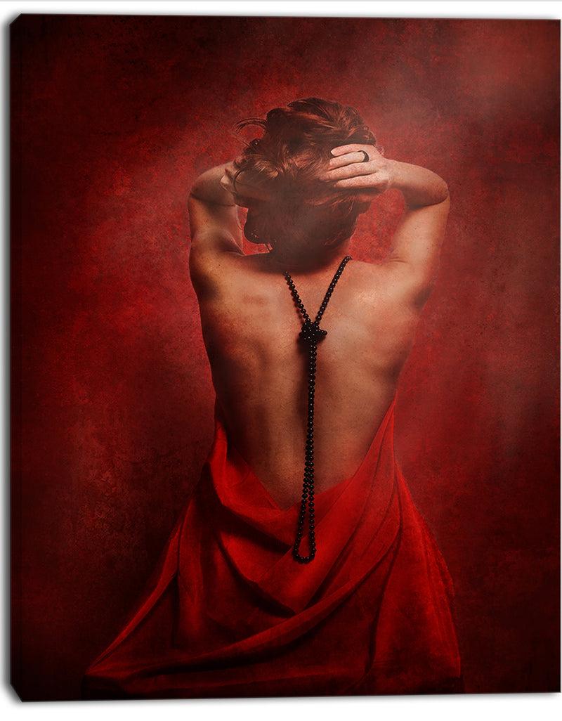 DesignQ Woman In Red - Portrait Contemporary Artwork