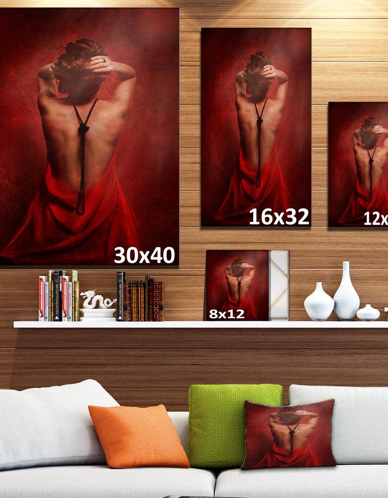 DesignQ Woman In Red - Portrait Contemporary Artwork