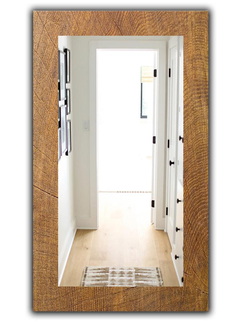 DesignQ Wood II - Mid-Century Mirror - Wall Mirror