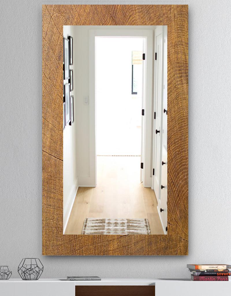 DesignQ Wood II - Mid-Century Mirror - Wall Mirror
