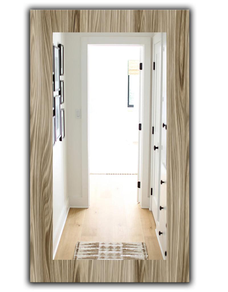DesignQ Wood III - Mid-Century Mirror - Wall Mirror