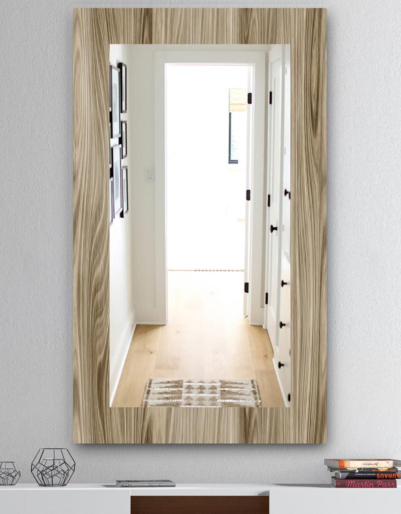 DesignQ Wood III - Mid-Century Mirror - Wall Mirror