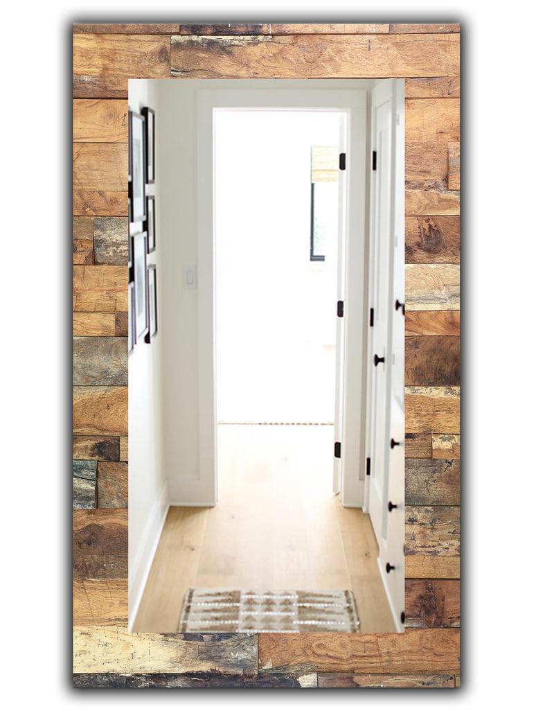 DesignQ Wood IV - Modern Mirror - Wall Mirror