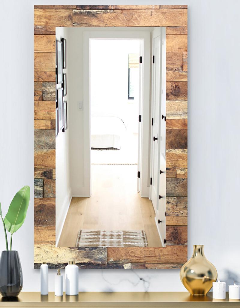 DesignQ Wood IV - Modern Mirror - Wall Mirror