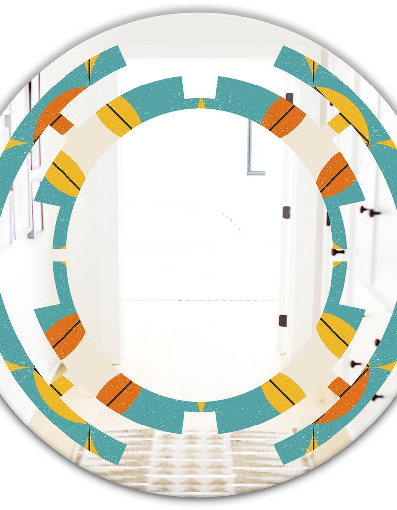 DesignQ Diamond Retro IV - Cottage Round Or Oval Wall Mirror - Space