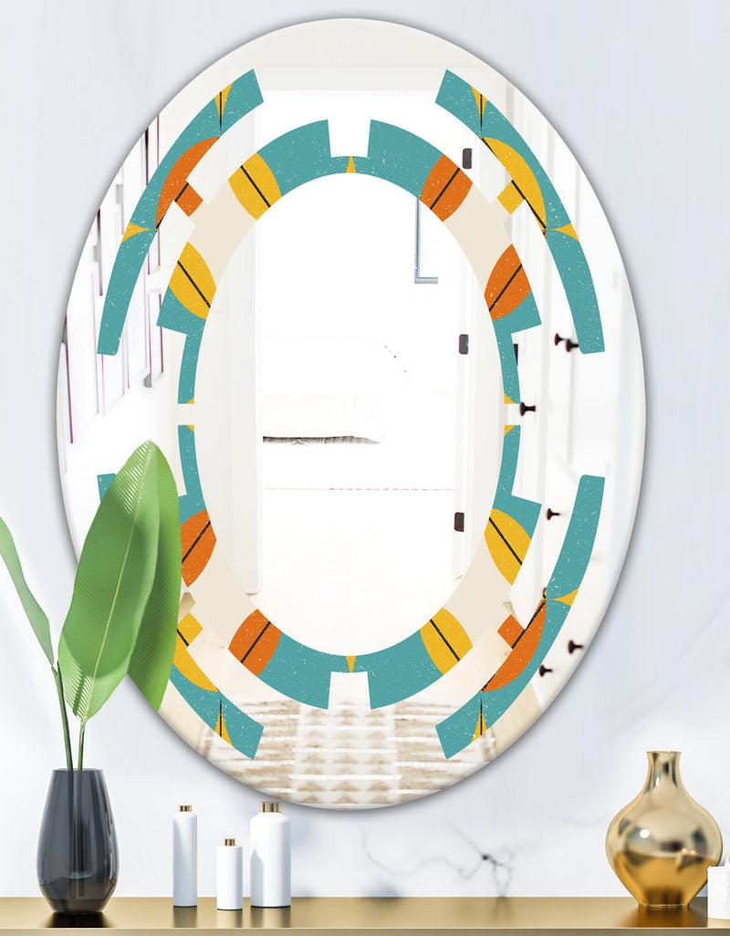 DesignQ Diamond Retro IV - Cottage Round Or Oval Wall Mirror - Space