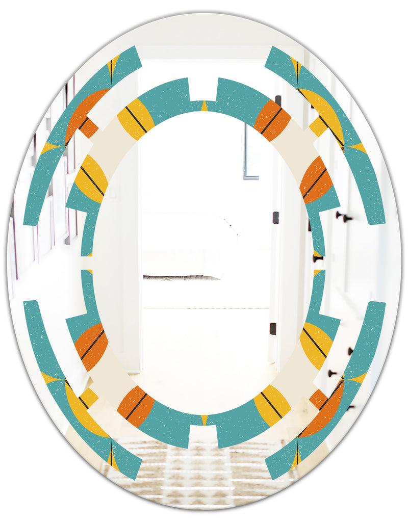 DesignQ Diamond Retro IV - Cottage Round Or Oval Wall Mirror - Space