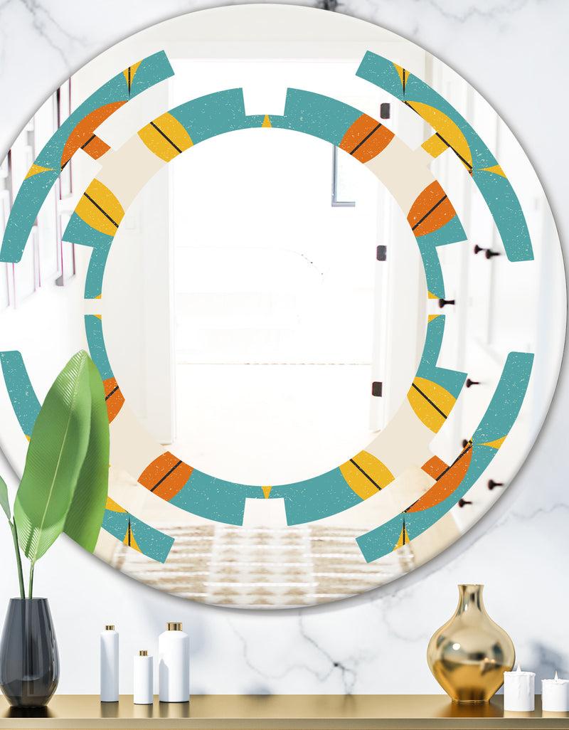 DesignQ Diamond Retro IV - Cottage Round or Oval Wall Mirror - Space