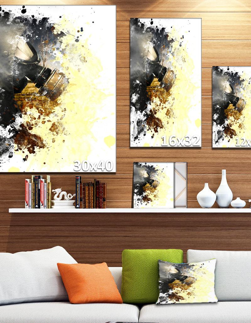DesignQ Disaster Of War And Gas - Digital Abstract Canvas Art Print