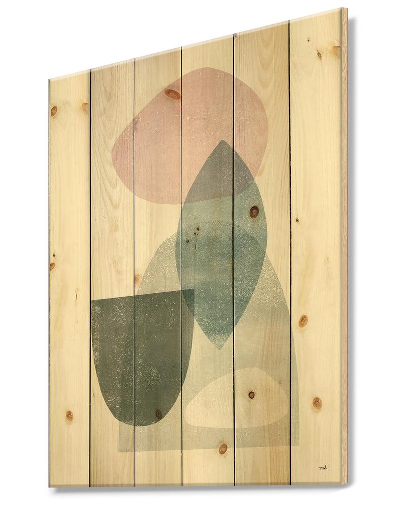 DesignQ Distressed Dream I - Modern & Transitional Print On Natural Pine Wood